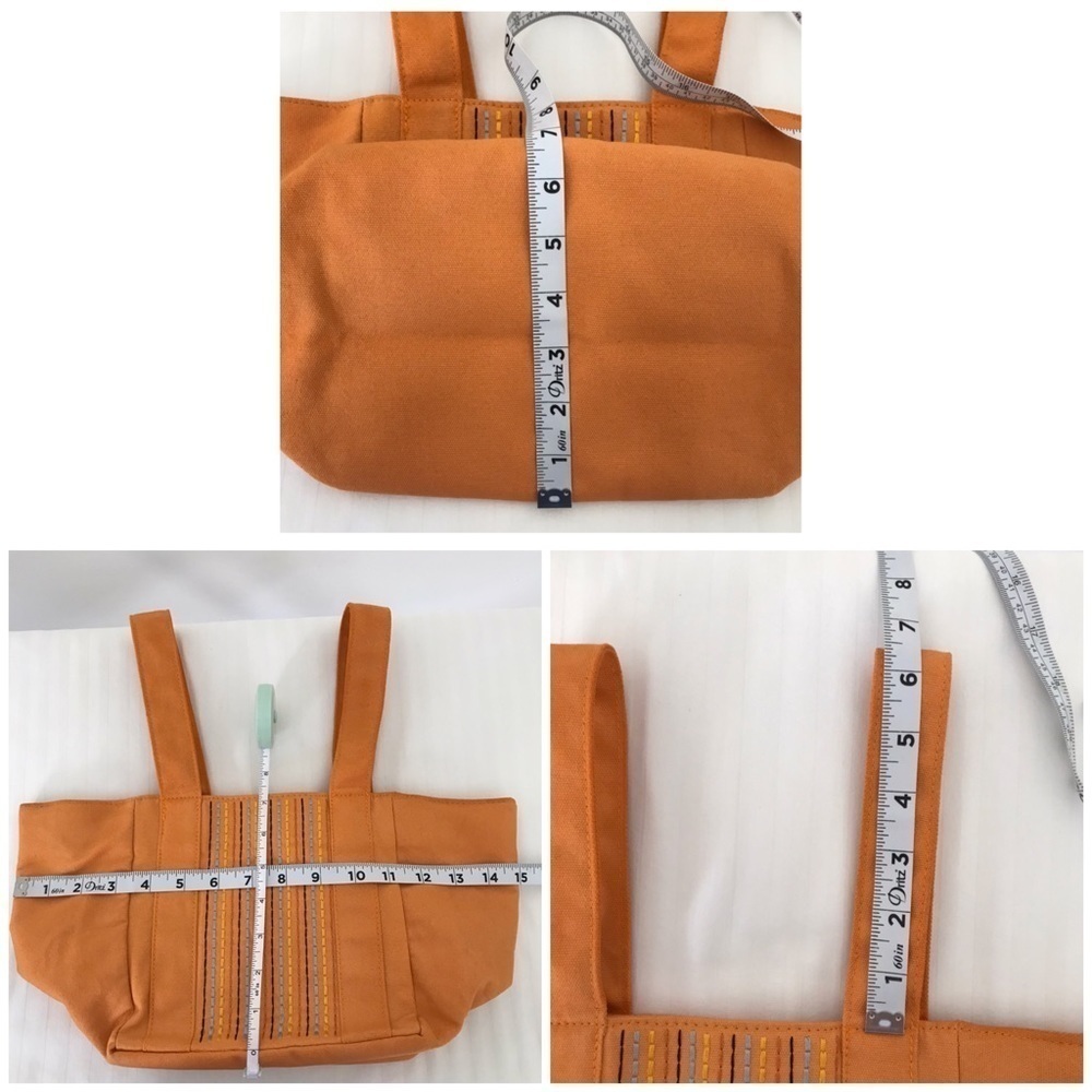 L’OCCITANE Orange Embroidered Canvas Mini Tote Bag Retired - Picture 7 of 17